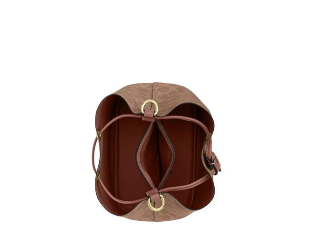 Coach Coach Rowan Bucket Bag In Signature Canvas Tan Brown - view 4