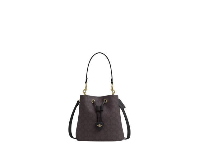 Coach Coach Rowan Bucket Bag In Signature Canvas Walnut Black - view 1