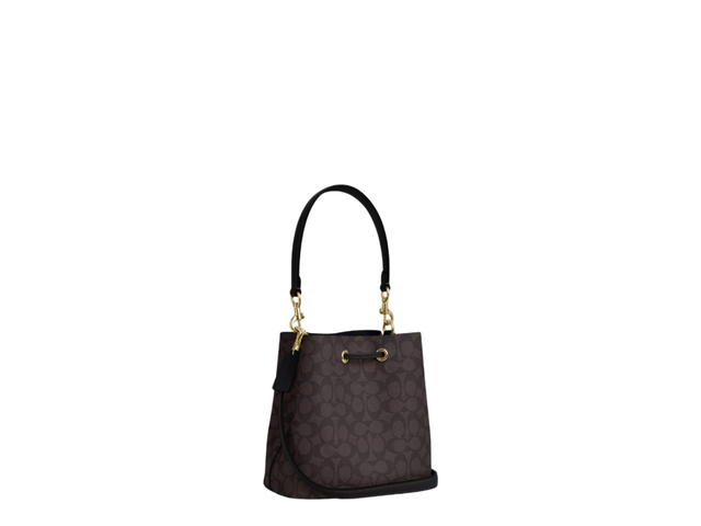 Coach Coach Rowan Bucket Bag In Signature Canvas Walnut Black - view 3