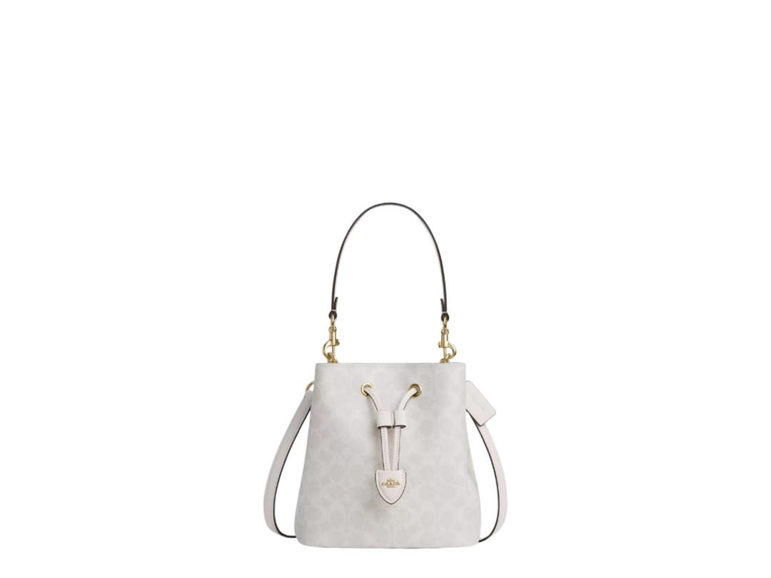 Coach Coach Rowan Bucket Bag In Signature Canvas Chalk White