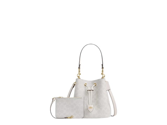Coach Coach Rowan Bucket Bag In Signature Canvas Chalk White - view 2