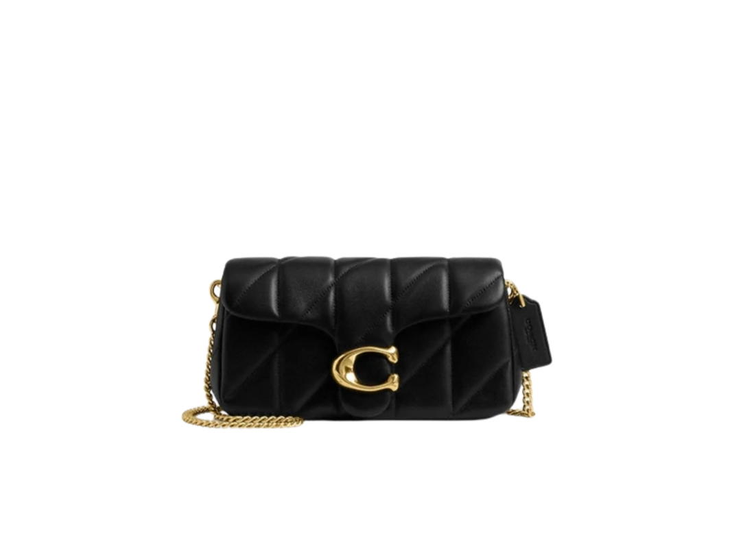 Coach Coach Tabby Chain Crossbody Bag 19 With Quilting Black