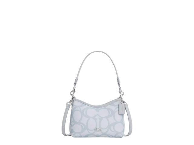 Coach Coach Laurel Small Shoulder Bag In Sketch Signature Canvas Ice Blue - view 1
