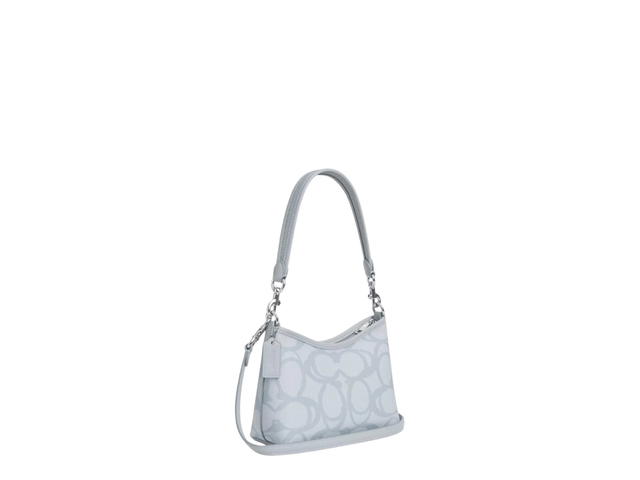 Coach Coach Laurel Small Shoulder Bag In Sketch Signature Canvas Ice Blue - view 2