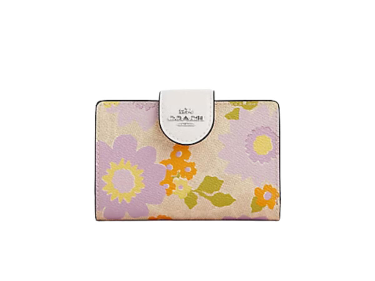 Coach Coach Medium Corner Zip Wallet Sand Multi