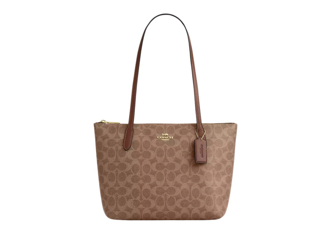 Coach Coach Fiona Zip Tote Bag Tan Brown