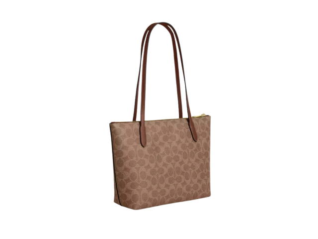 Coach Coach Fiona Zip Tote Bag Tan Brown - view 2