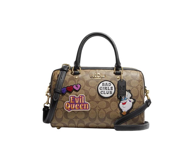 Coach Coach x Disney Rowan Satchel In Signature Canvas With Patches Khaki Multicolor - view 1