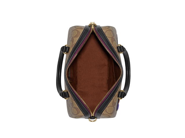 Coach Coach x Disney Rowan Satchel In Signature Canvas With Patches Khaki Multicolor - view 3