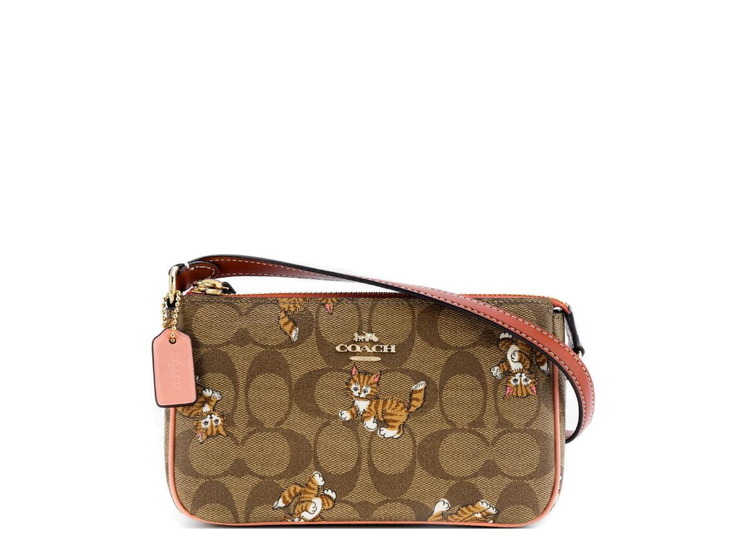 Coach Coach Nolita Iconic Coated Canvas With Smooth Leather Shoulder Bag Handbags Small Size Women's Khaki Monogram