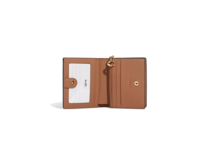 Coach Coach Snap Wallet Pebble Leather Taupe - view 2