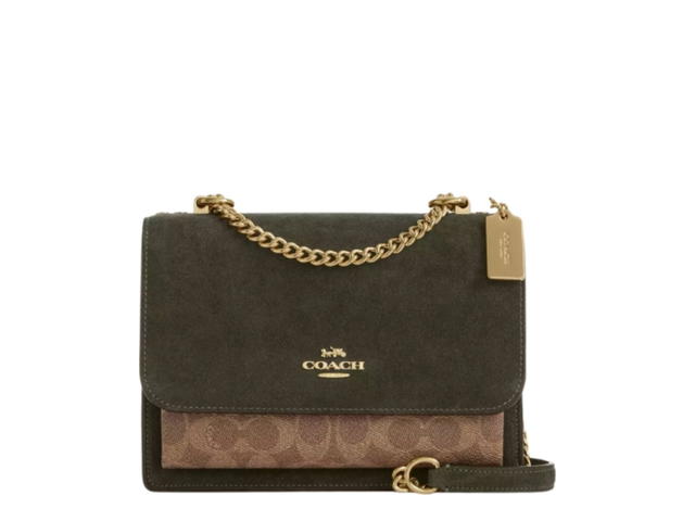 Coach Coach Klare Signature Canvas Crossbody Bag Im Military Green Light Brown - view 1