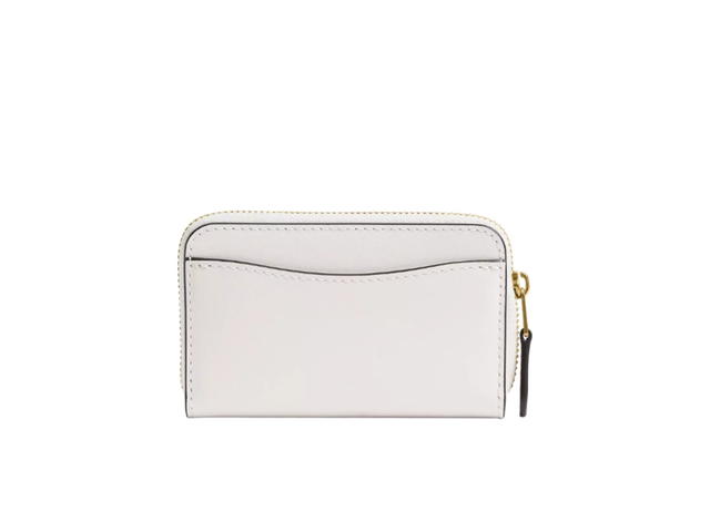 Coach Coach Essential Small Zip Around Card Case With Sticker Print Brass Chalk - view 2