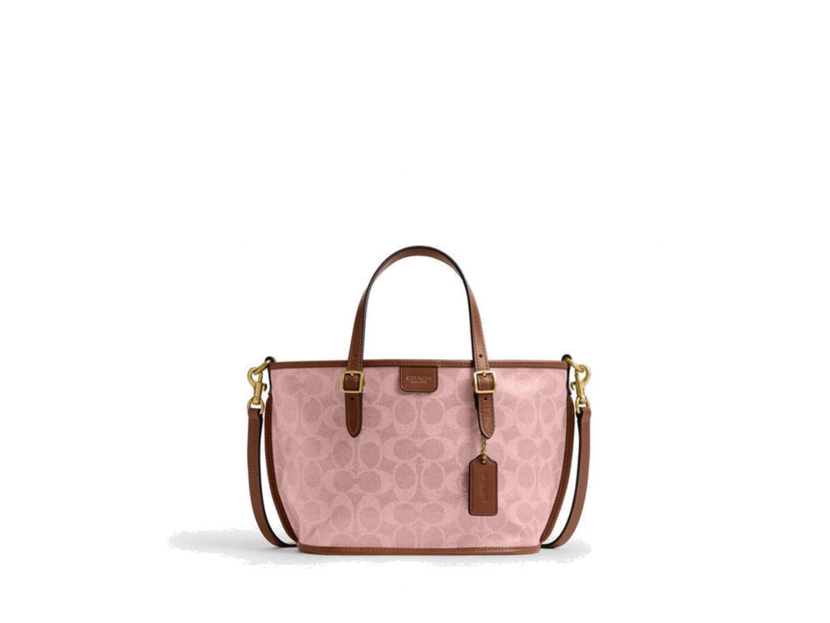 Coach Coach Taxi Signature 21 Canvas Tote Bag Pink Sable