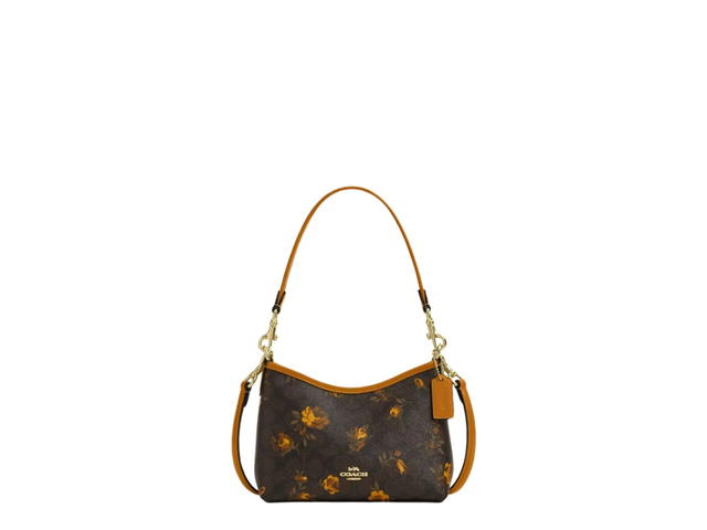 Coach Coach Laurel Small Shoulder Bag Floral Walnut Yellow - view 1