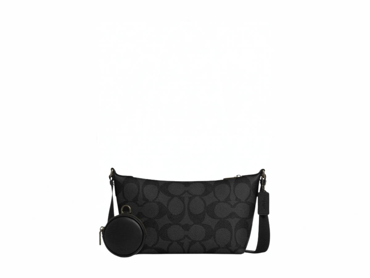 Buy Coach Small Finn Crossbody Bag With Pouch Maxi Signature Canvas Qb Charcoal Black at Sasom – Authentic and Ready to Ship