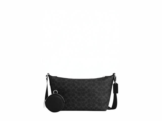 Coach Coach Small Finn Crossbody Bag With Pouch Signature Canvas Black - view 1