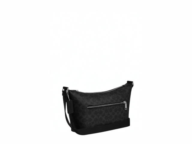 Coach Coach Small Finn Crossbody Bag With Pouch Signature Canvas Black - view 2