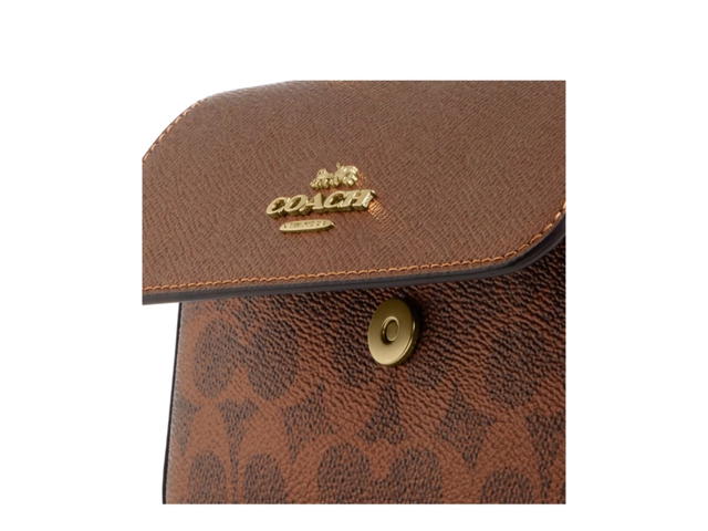 Coach Coach Mini Josie Top Handle Bag In Signature Canvas Brown Copper - view 5