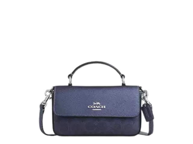 Coach Coach Mini Josie Top Handle Bag In Signature Canvas Blue Navy - view 1