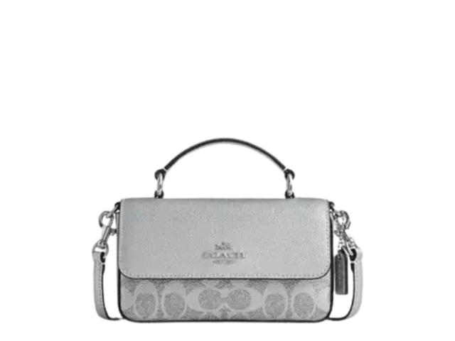 Coach Coach Mini Josie Top Handle Bag In Signature Canvas Gray - view 1