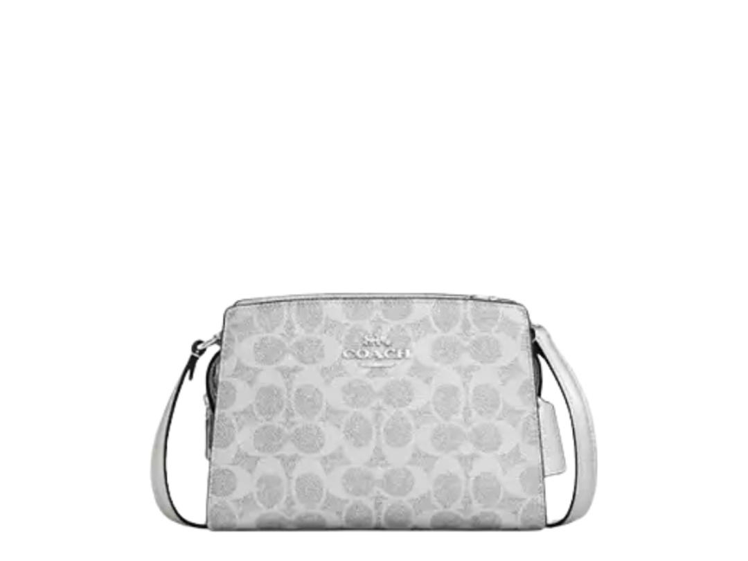 Coach Coach Gia Crossbody Bag In Signature Canvas Gray Silver
