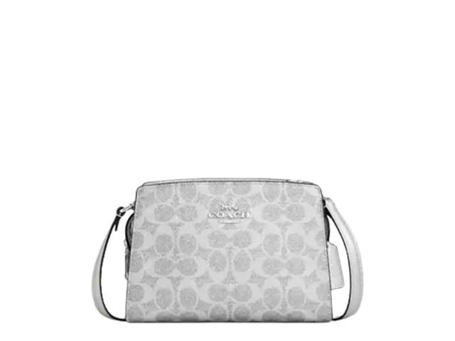 Coach Coach Gia Crossbody Bag In Signature Canvas Gray Silver - view 1