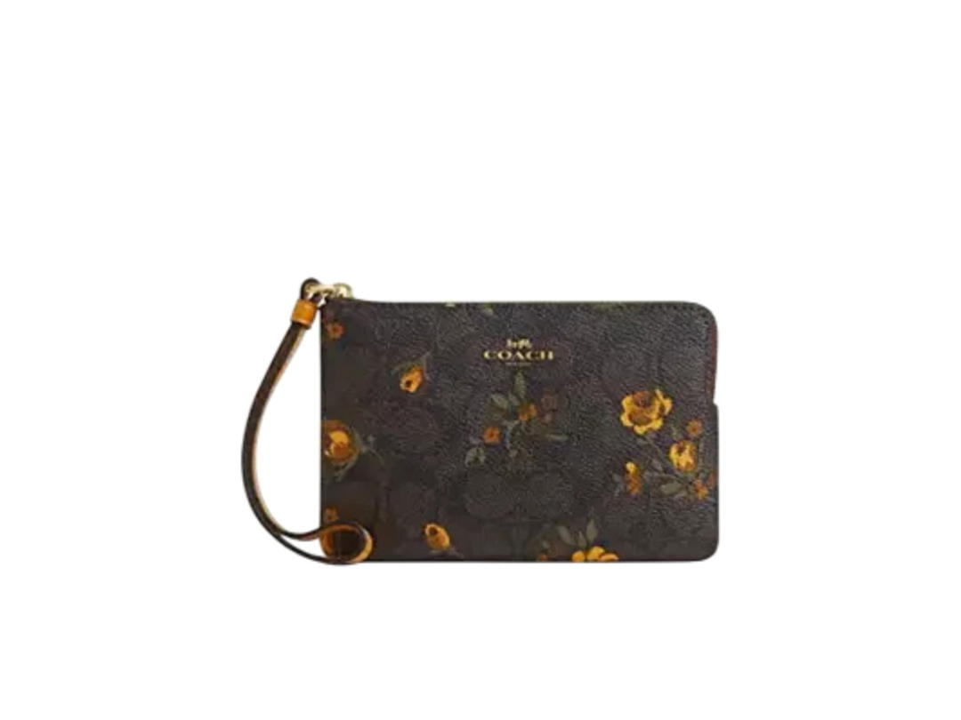 Coach Coach Corner Zip Wristlet Walnut