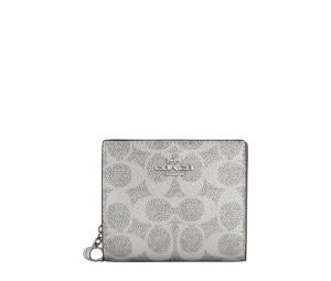 Buy Coach Snap Wallet In Signature Canvas Gray Silver at Sasom – Authentic and Ready to Ship