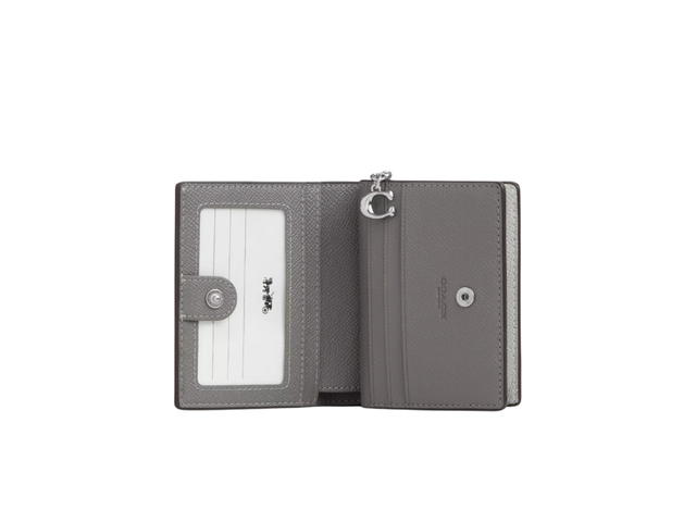 Coach Coach Snap Wallet In Signature Canvas Gray Silver - view 2