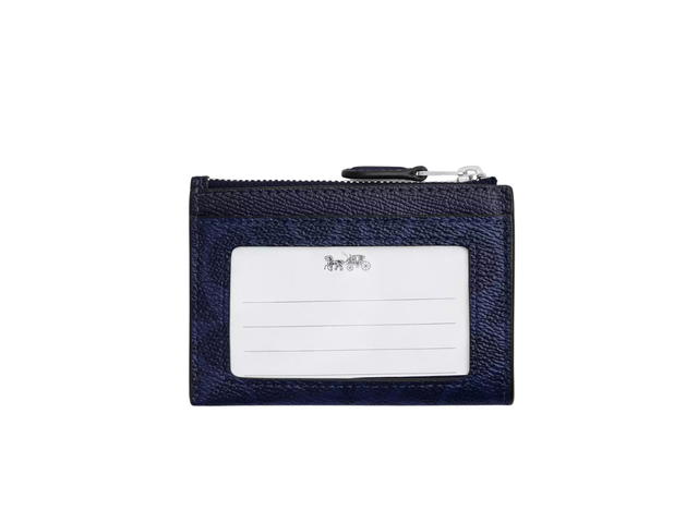 Coach Coach Mini Skinny Id Case In Signature Canvas Blue Navy - view 2