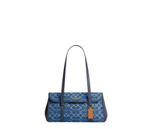 Buy Coach Bridget Flap Shoulder Bag In Signature Denim Gold Indigo at Sasom – Authentic and Ready to Ship