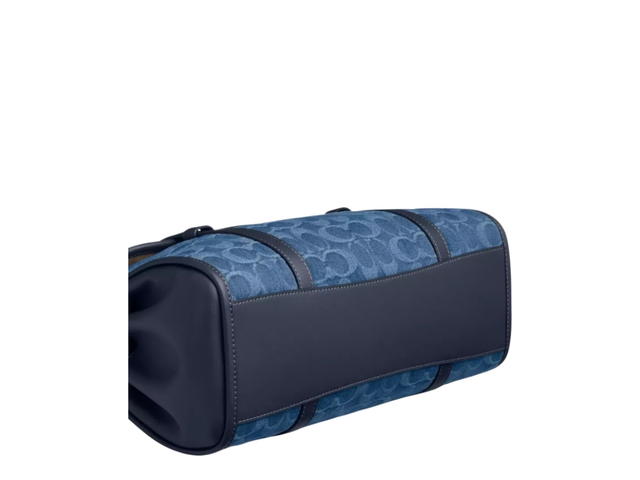 Coach Coach Bridget Flap Shoulder Bag In Signature Denim Gold Indigo - view 4
