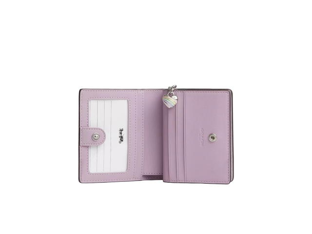 Coach Coach Snap Wallet In Signature Leather With Heart Charm Light Violet - view 2