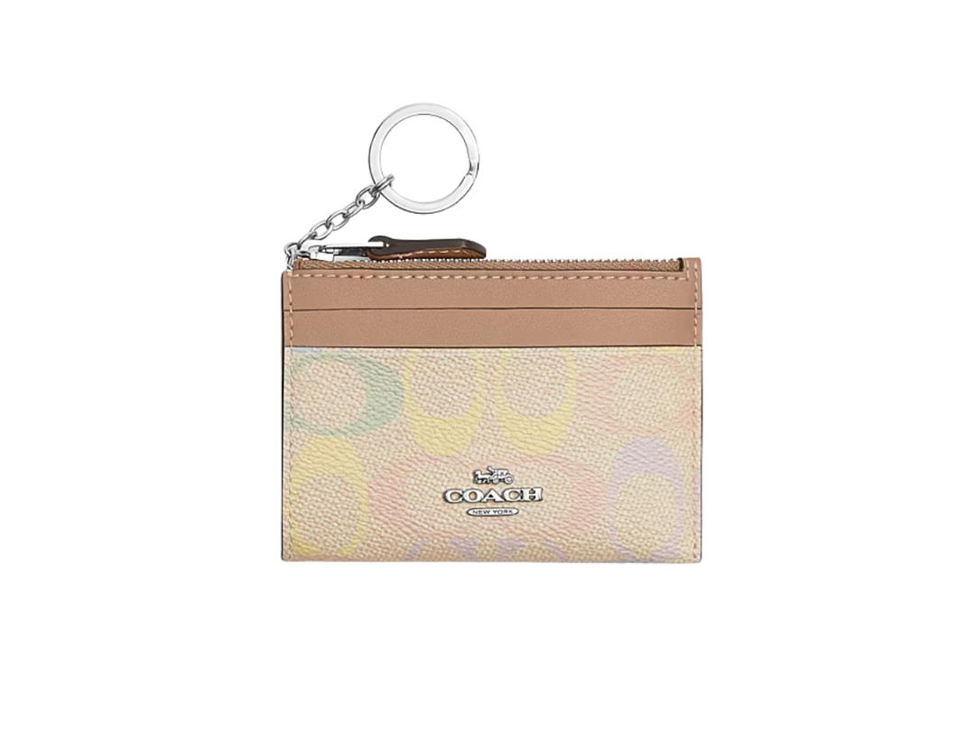 Coach Coach Mini Skinny ID Case Rainbow Sand