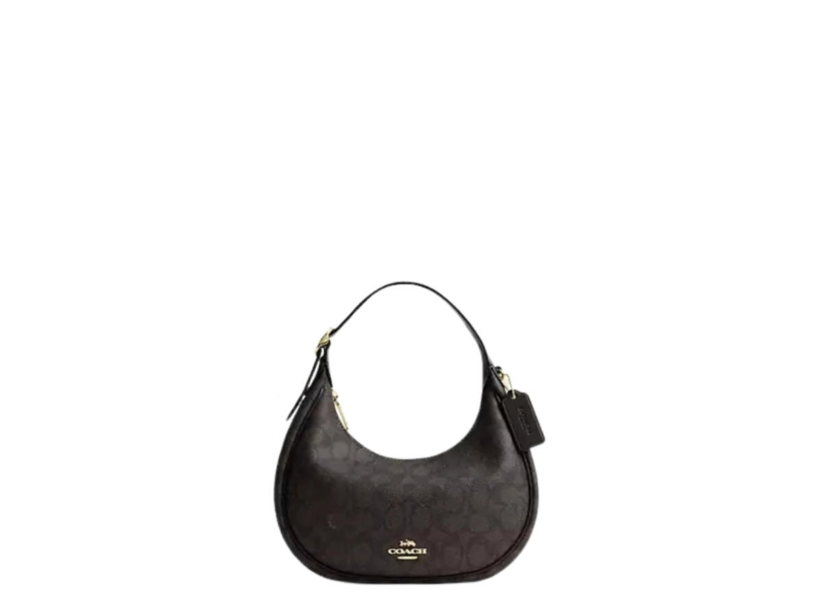 Coach Coach Emily Shoulder Bag Signature Canvas Gold/Walnut/Black