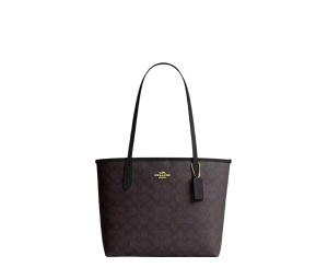 Buy Coach Medium City Tote Bag In Signature Canvas Walnut  Black at Sasom – Authentic and Ready to Ship