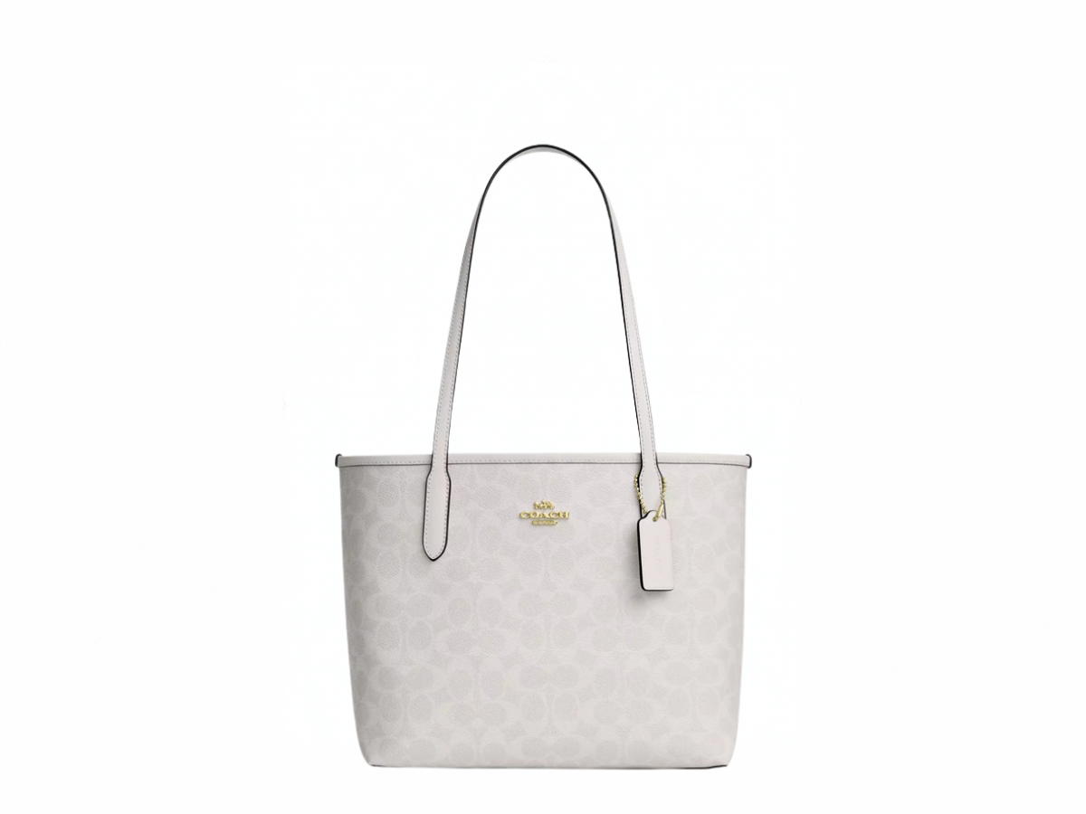 Buy Coach Medium City Tote Bag In Signature Canvas White Chalk at Sasom – Authentic and Ready to Ship