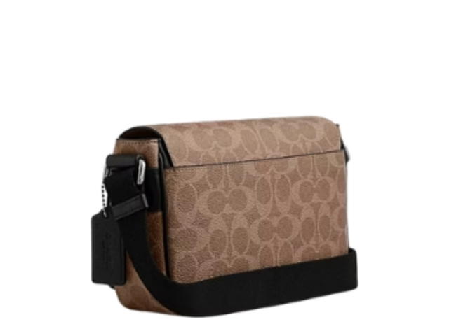 Coach Coach Jack Small Flap Crossbody Bag Signature Canvas Brown - view 2