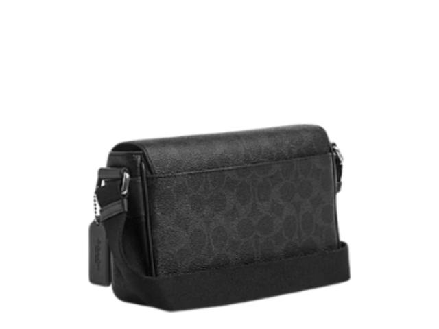 Coach Coach Jack Small Flap Crossbody Bag Signature Canvas Black - view 2