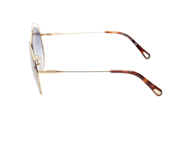 Chloé Chloé Aviator Sunglasses Gold Blue Lens - view 2