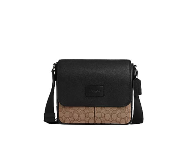 Coach Coach Sprint Map Bag 25 In Signature Jacquard Tan Black - view 1