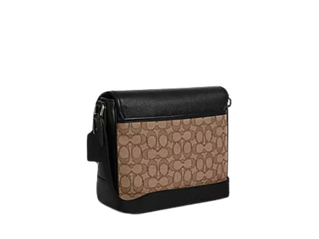 Coach Coach Sprint Map Bag 25 In Signature Jacquard Tan Black - view 2