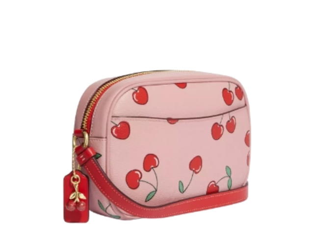 Coach Coach Mini Jamie Camera Bag With Heart Cherry Print Gold Powder Pink Multi - view 2