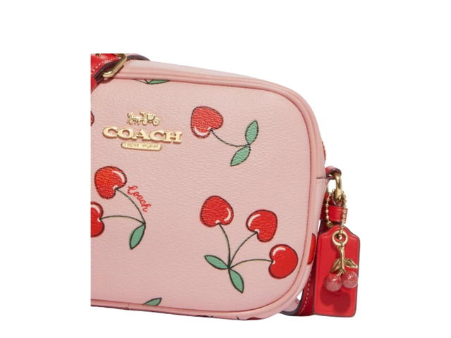Coach Coach Mini Jamie Camera Bag With Heart Cherry Print Gold Powder Pink Multi - view 4