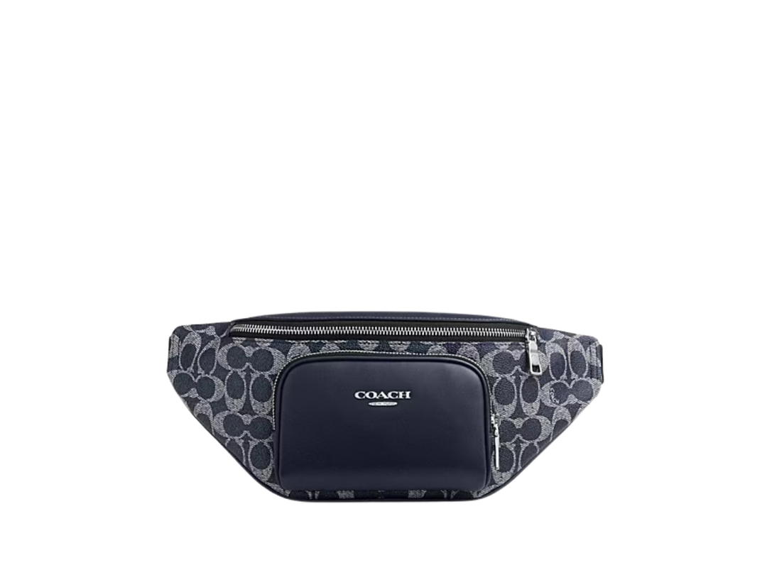 Coach Coach Racer Small Belt Bag In Signature Canvas Denim Chalk