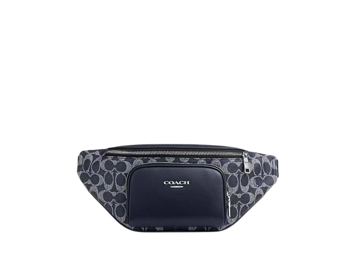 Coach Coach Racer Small Belt Bag In Signature Canvas Denim Chalk
