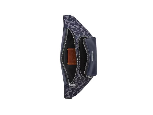 Coach Coach Racer Small Belt Bag In Signature Canvas Denim Chalk - view 3