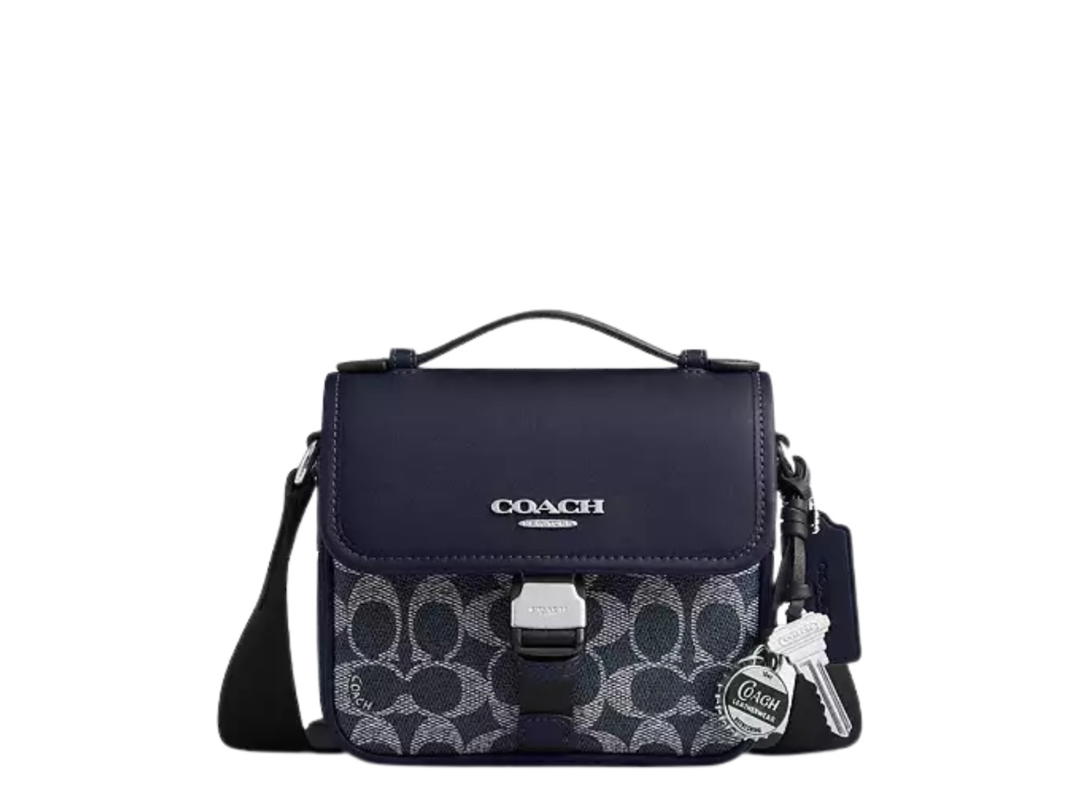 Coach Coach Racer Crossbody Bag x Charms Signature Canvas Silver