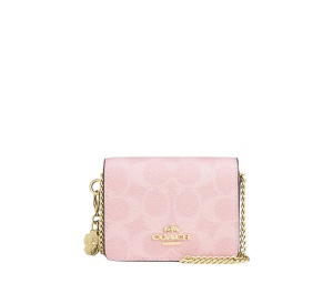Buy Coach Mini Wallet On a Chain In Signature Canvas Powder Pink at Sasom – Authentic and Ready to Ship